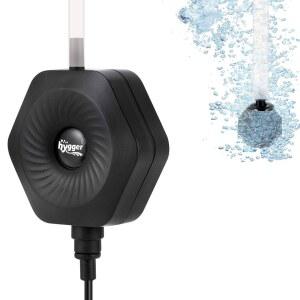 하이거 울트라 사일런트 1.5W 피시 볼 아쿠아리움 미니 에어 펌프, 액세서리 포함, 어항용 산소 에어레이터 키트 0.5-15갤런, 3/16인치 튜빙, 스톤, AC 110V / 60Hz 제공