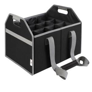 TheBarsentials 12병 와인 캐리어, 접이식 재사용 가능, 스트랩 포함, 주류 샴페인 맥주 잔 보관, 쇼핑 여행용 (블랙)