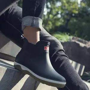 배달 WOB375L3 오토바이 레인부츠 작업화 방수 안전 남자장화