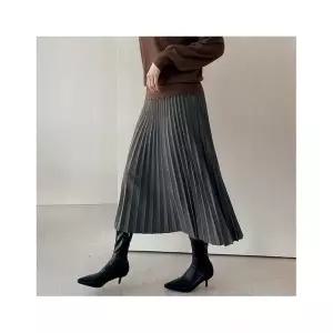 [어반프랑] 제르 플리츠 모직 겨울 플레어 롱스커트