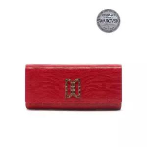 국내 매장판 닥스 vk 지갑 선물포장/쇼핑백동봉레드 가죽 스와르브스키 DD로고장식 장지갑 DCWA2E281R2 여