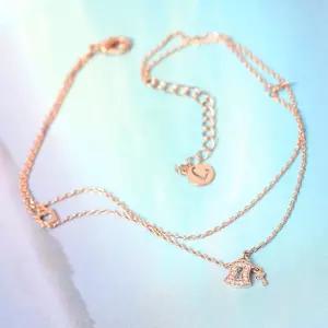 GP 14K 자물쇠 로즈골드 열쇠 패션 발찌 체인 두줄 베이직 포인트 여름 생일 패션 발찌 선물