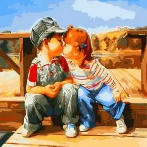 피포페인팅 B35 장난스러운 키스 DIY명화그리기