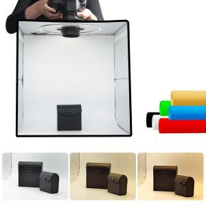 호환 라이트도우 포토 스튜디오 박스 키트 120개 LED 6개 배경막 사진 촬영용 휴대용 접이식 조광 가능 룸