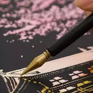 집에서 쉬운 취미 활동 색칠 공부 어른 스크래치북 DIY 명화 그리기 색칠하기 그림