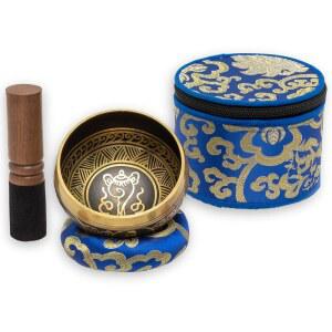 티베트 싱잉 볼 세트 10.2cm(4인치) - 네팔에서 수작업으로 제작 보관 케이스 포함 사운드 힐링, 목욕, 레이키, 요가, 마음챙김 및 명상 액세서리를 위한