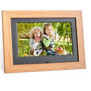 7인치 디지털 액자, 벽걸이 전자 비디오 및 음악 지원이 가능한 HD 디스플레이, 슬라이드쇼, 내장 시계 Wi-Fi가 아닌 노인을 위한 캘린더(Walnut)
