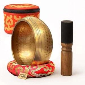 Wonders 여성용 티베트 싱잉 볼 세트 - 네팔에서 수작업으로 제작 치유, 스트레스 , 차크라 밸런싱을 위한 명상 사운드 요가 애호가, 여성 및 남성을 이상적인 선물 (부처 골드)