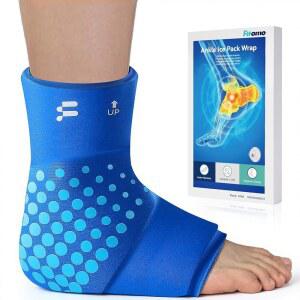 Fitomo 두꺼운 냉찜질 및 쿨링 원단으로 붓기용 발목 아이스 팩 랩, 부은 발에 재사용 가능한 부상 팩, 아킬레스건염
