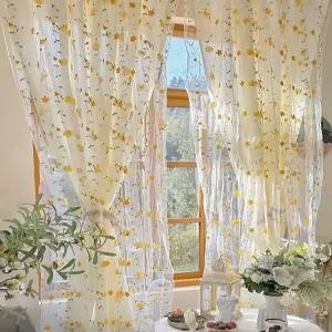 거실 암막 레트로 감성 쉬폰 이중 핀형 거실용 나비주름