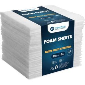 100팩 폼 시트 12인치 x 12인치, 이동 및 포장 용품, 보호 머그컵, 컵, 유리잔, 접시.