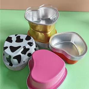 모양 알루미늄 레드00컵 케이크 하트 뚜껑 호일 컵케이크