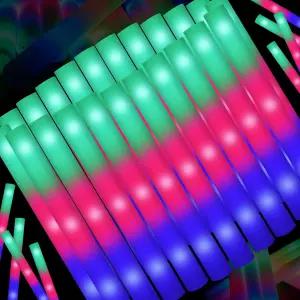 SHQDD 44 PCS 폼 글로우 스틱 벌크 컬러풀 플래싱 팩 라이트 업 결혼식 레이브 파티 할로윈 7월 4일의