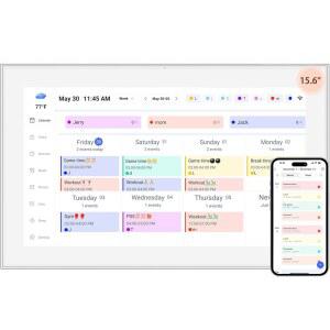 15.6인치 디지털 캘린더 터치스크린, 벽 플래너, IPS FHD, 스마트 가족 일정, 집안일 차트, 여러 가정을 위한 정리함 - 내장 액자 기능