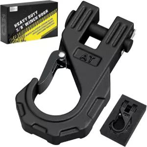 오토봇 3/8인치 윈치 후크 헤비 듀티 최대 20톤(45 000파운드) 안전 래치가 있는 단조 강철 ATV 합성 로프