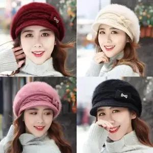 니트 ENE432R7 앙고라 챙 자 S1447 리본큐빅2