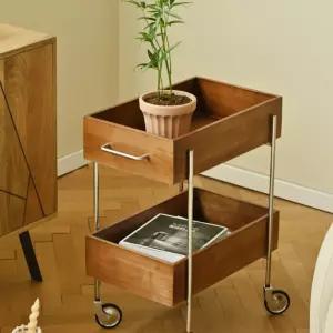 모던심플 원목수입가구 단선반 카트 이동식테이블