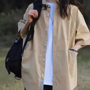 남녀 공용 커플 데이트 코디 오버핏 반팔 셔츠 여름 남자오버핏셔츠