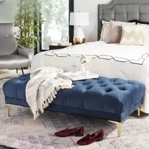 베드벤치 침대 벨벳 침실 쇼파 의자 연회색 풋스톨 벤치