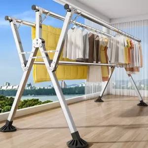 실내 접이식 실내외 옥상 베란다 건조대 빨래건조대 초대형 빨래대 베란다 이불 마당 W형