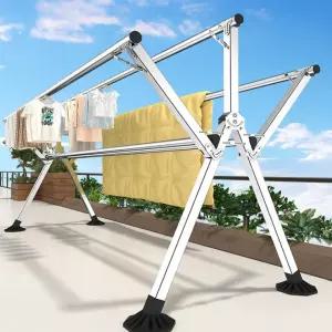 실내 접이식 베란다 이불 수건 마당 베란다 빨래대 W형 빨랫대 건조대 의류 옥상 초대형 쿠션