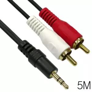 오디오 스테레오 3.5mm to RCA 2선 변환 케이블 5M/오디오/선/RCA/케이블/스피커/고급형/고음질/고정/단자