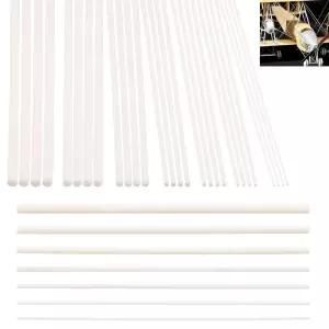 러스타크 35Pcs 7사이즈 흰색 플라스틱 막대 모음 키트 250mm L 2mm-8mm 다이아 ABS 원형 스틱 솔리드 바