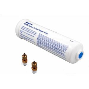 냉장고, 제빙기, RV, 캠핑카, 워터 쿨러, 분수대용 1/4인치 황동 커넥터 2개가 장착된 와츠 프리미어 20 000갤런 인라인 필터로 맛, 냄새, 염소 및 침전물 감소