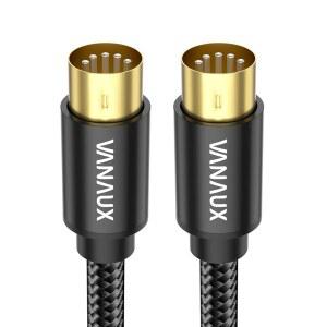 VANAUX MIDI 케이블 1.8m(6피트), 수 - 5핀 케이블, 키보드, 키보드 신스, 랙 샘플러, 외부 사운드 카드, 소스 등과 호환 블랙