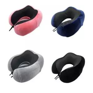 극세사 목베개 메모리폼 여행 기내용 차량용 쿠션