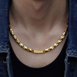 운동 티타늄 스포츠 야구선수목걸이 게르마늄 목걸이 건강 골드50cm 조정장치