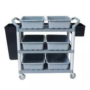업소용 다층 이동식 버싱박스 카트 레스토랑 서빙웨건 병원 식당