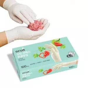 오런 라텍스 위생 장갑 소형 중형 대형 100매