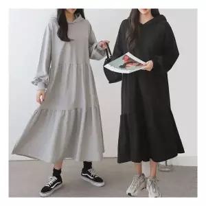 마미누리빅사이즈 캉캉후드원피스 여성의류 임부복 오버핏 롱 177010