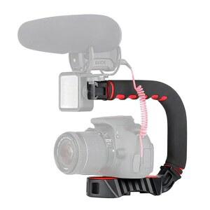 [미국배송] ULANZI U-GRIP PRO 휴대용 비디오 장비 스테디캠 트리플 콜드 슈 안정화 핸들 그립 폰 16 15 14 13 12 프로 맥스 XS 8 7 플러스 액션 카메라 10 캐논 니콘 소니 DSLR 지원