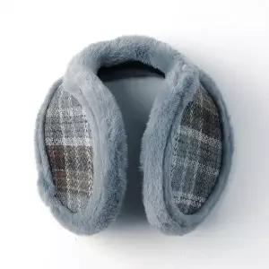 방한 XJM005X1 인기 체크패턴 데일리 겨울 귀마개(에쉬블루)