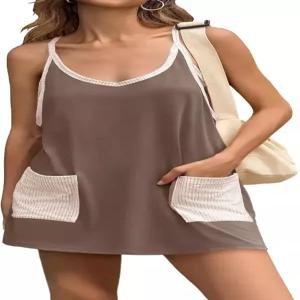 피소우 여성 테니스 운동복 미니 롬퍼 드레스와 반바지 내장 여름 휴가 의상