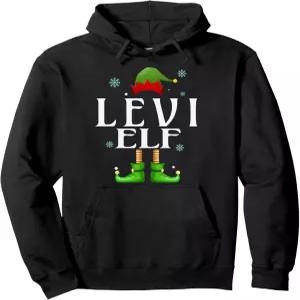 크리스마스에 어울리는 LEVI 엘프 크리스마스 재미있는 남성 가족 풀오버 후드티