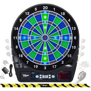[미국배송] 바이퍼 이온 전자 다트보드 조명 세그먼트 라이트 기반 게임 녹색 및 파란색 세그먼트 색상 초박형 스파이더에서 점수 영역 증가