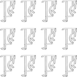 큐텍 밸런스 클립 2인치 12개 투명 플라스틱 숨겨진 리테이너 홀더 윈도우 블라인드 수평 인조 및 우드