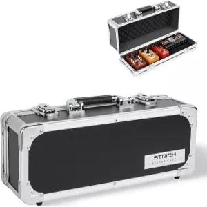 STRICH 기타 페달 케이스 MINI+16 16.54인치 x 6.30인치 5.51인치 딥 알루미늄 자물쇠 효과 단일 및 멀티