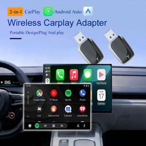 카플레이 안드로이드 호환 오토 2 in 1 무선 어댑터 USB 동글 유선 무선으로 AI 스마트 박스  유선 차량용