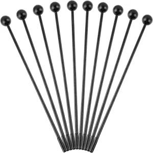 AUEAR 10팩 솔리드 플라스틱 벨 망치 타악기 스틱 해머 드럼 실로폰 11인치 블랙