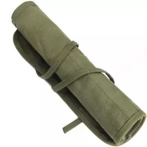 JOYISEN 22 슬롯 아크릴 오일 수채화 브러시 보관함 롤업 케이스 육군 그린 캔버스 페인트 홀더(13 *