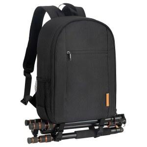 TARION 카메라 가방 DSLR 백팩, 방수 레인커버 노트북 수납 공간 사진 백팩 케이스 여성 남성 작가 SLR 미러리스 렌즈 삼각대 블랙 TB-M