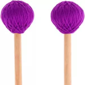 메이플 우드 핸들 드럼 스틱이 있는 중간 크기의 마림바 퍼커션 망치 크기 키보드 하드 원사 헤드 1쌍