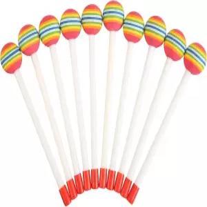 힐라자 10피스 드럼 스틱 레인보우 롤리팝 소프트 폼 헤드 실로폰 퍼커션 망치