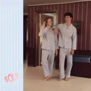 솔브 정상 가벼운 기모 스트라이프 커플 파자마 SPA2435W SPA2435M_W 1140207