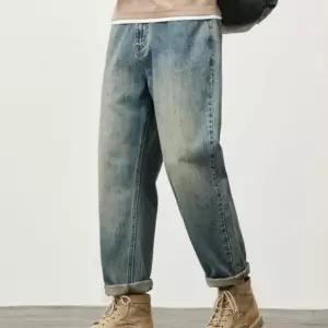테이퍼드핏 남성 데님 팬츠 빈티지 루즈 배기핏 청바지