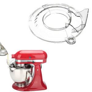 KitchenAid 틸트 헤드용 푸어링 쉴드, 4.5-5QT 스테인리스 스틸(전용), 안전 키친에이드 믹서 볼용 스플래터 가드, 주방 보조 스탠드 믹서, 액세서리 및 부속품